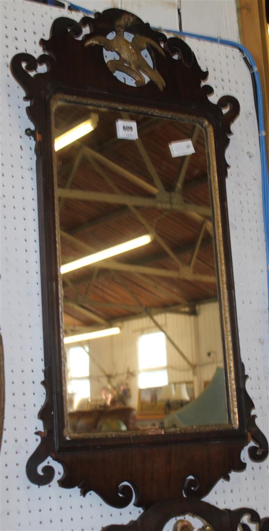 Mahogany fretwork wall mirror(-)